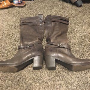 Frye Buckle Heeled Boots